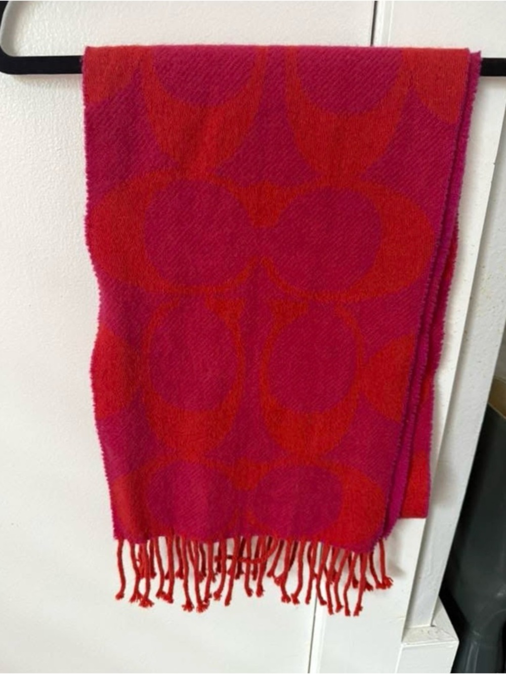 Coach Signature C pink and orange scarf